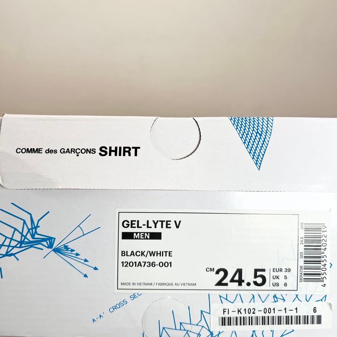 pom 美品 アシックス コムデギャルソンシャツ ゲルライト5“ブラック\"