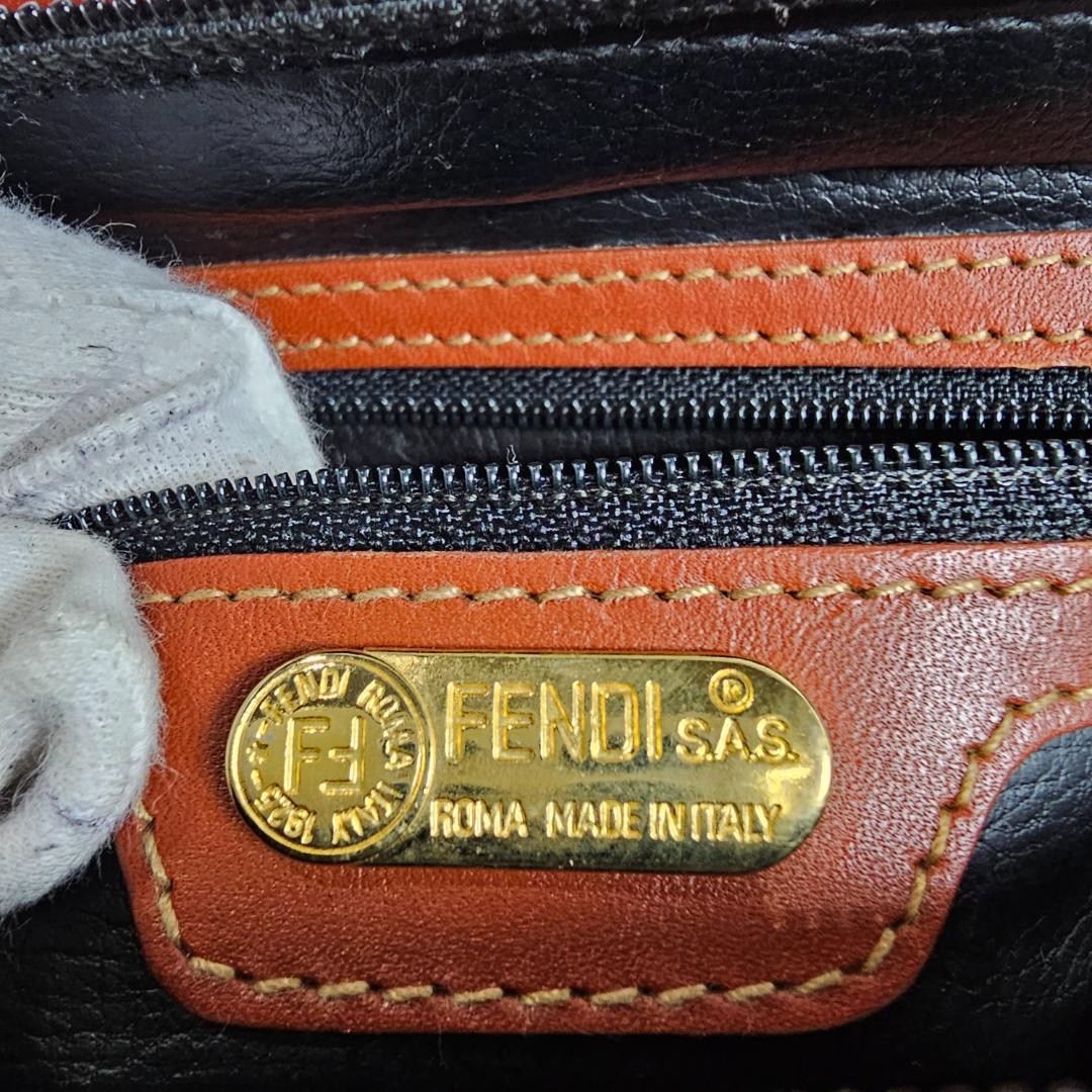 FENDI フェンディ ペカン ミニボストン ヴィンテージ 黒茶