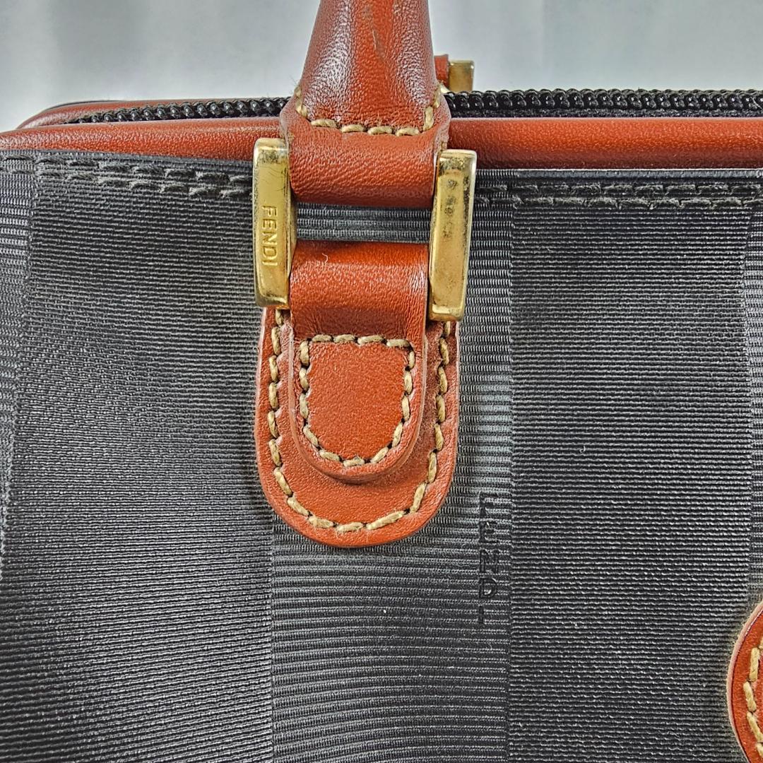 FENDI フェンディ ペカン ミニボストン ヴィンテージ 黒茶