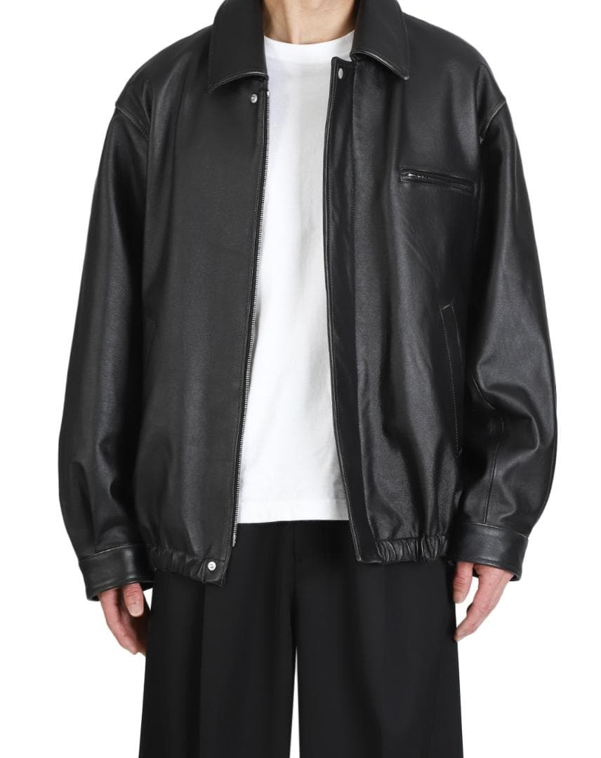 ジャケット・アウター ssstein COW LEATHER VINTAGE ZIP JACKET M