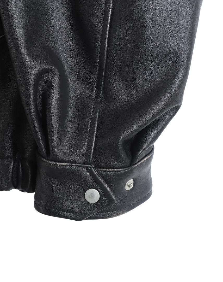 ジャケット・アウター ssstein COW LEATHER VINTAGE ZIP JACKET M