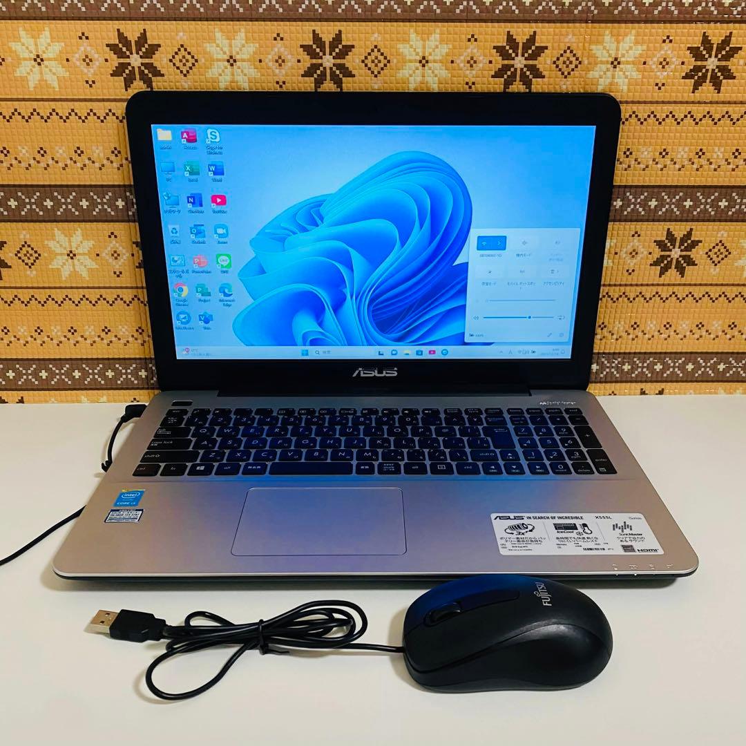 Y973 ASUSノートパソコンSSD高速 WEBカメラ Windows11