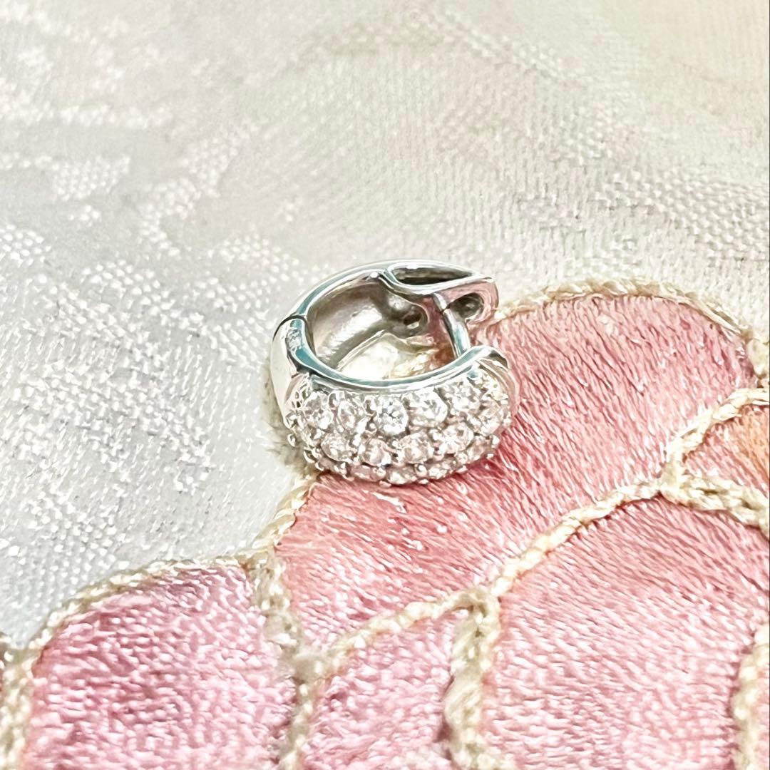 k18WG ダイヤ 0.25 フープピアス 片耳