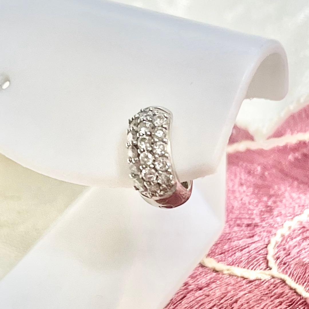 k18WG ダイヤ 0.25 フープピアス 片耳