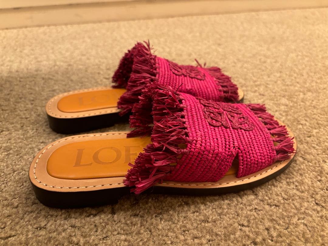 LOEWE ロエベ アナグラム ラフィアミュールサンダル