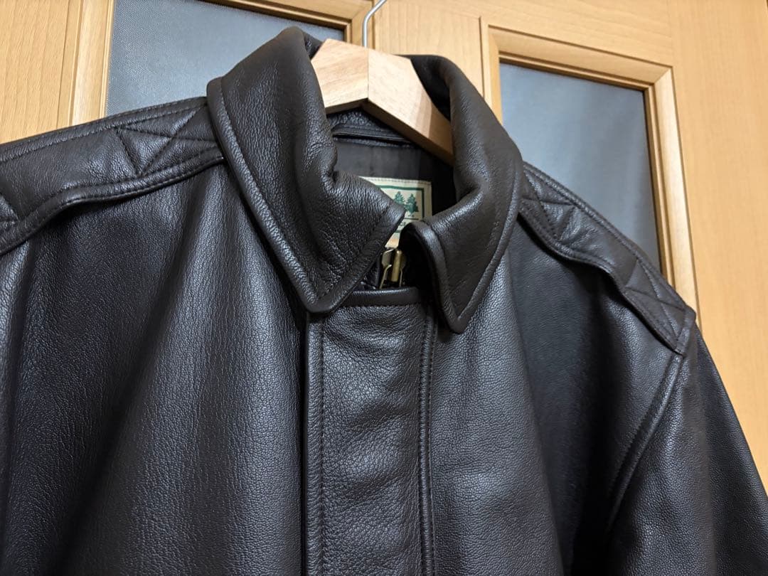 【美品】L.L.Bean レザーA-2ジャケット ダークブラウン ゴートスキン
