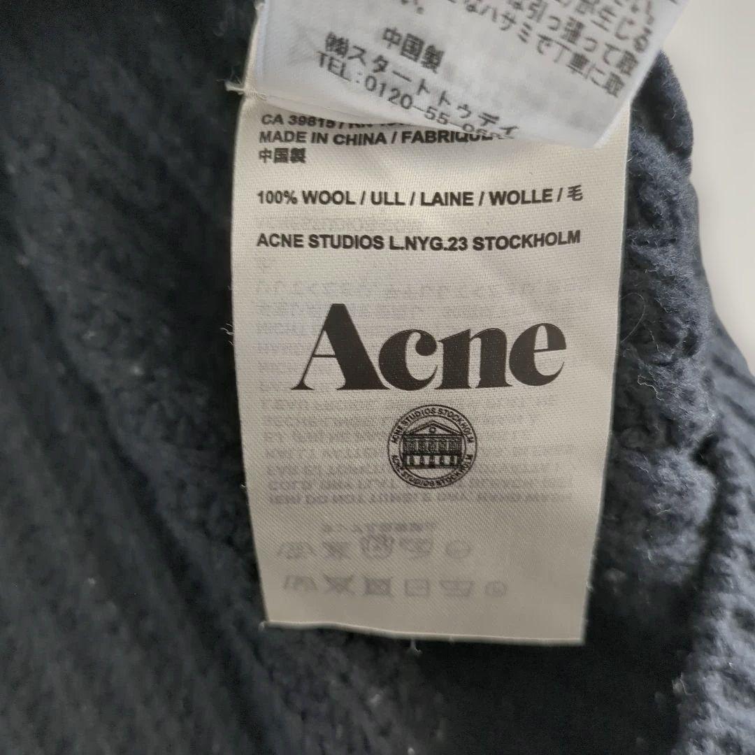 アクネステュディオズ ニット 羊毛100% ローゲージ ペプラム Aライン 紺