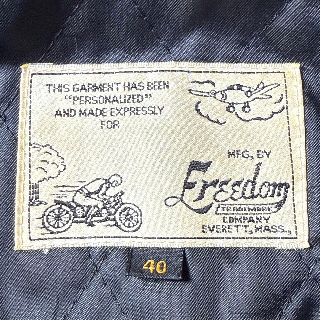 【90s】Freedom 羊革 A-2 フライトレザージャケット L トップガン