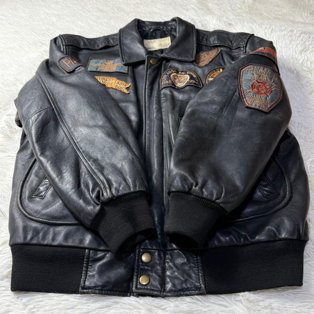 【90s】Freedom 羊革 A-2 フライトレザージャケット L トップガン