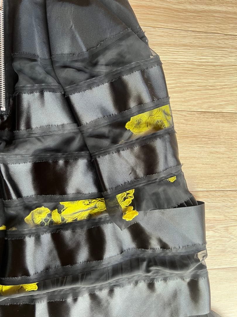 sacai 】サカイ スカート 異素材ミックス 黄色 黒 クリスマスに