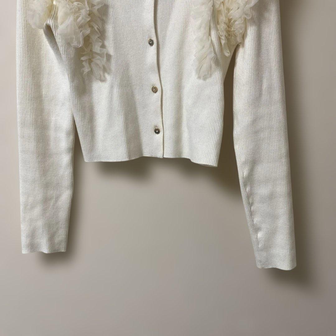 最終価格　FRAY I.D ショルダーチュールフリルニットカーディガン