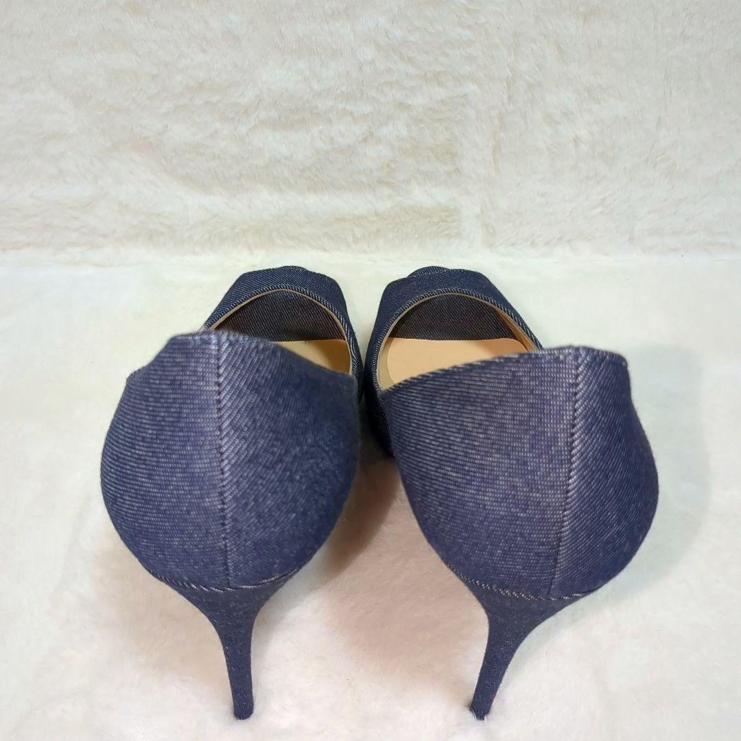 【38 size】クリスチャン ルブタン　パンプス　靴　オープントゥ　デニム
