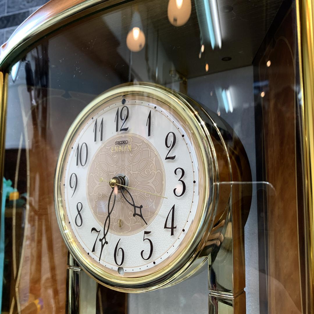 高級時計　SEIKO　セイコー　EMBLEM 　エンブレム　回転飾り電波置き時計