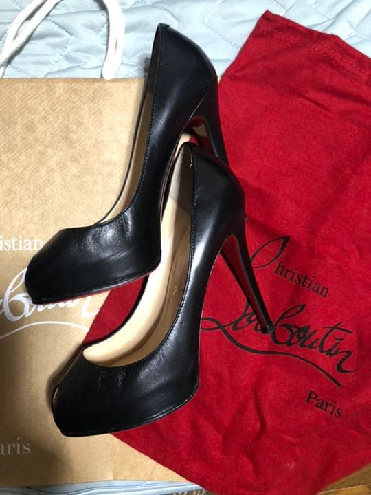 Christian Louboutin ルブタン オープントゥ パンプス黒36