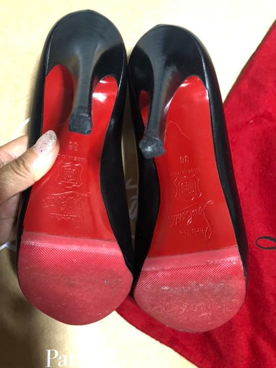 Christian Louboutin ルブタン オープントゥ パンプス黒36