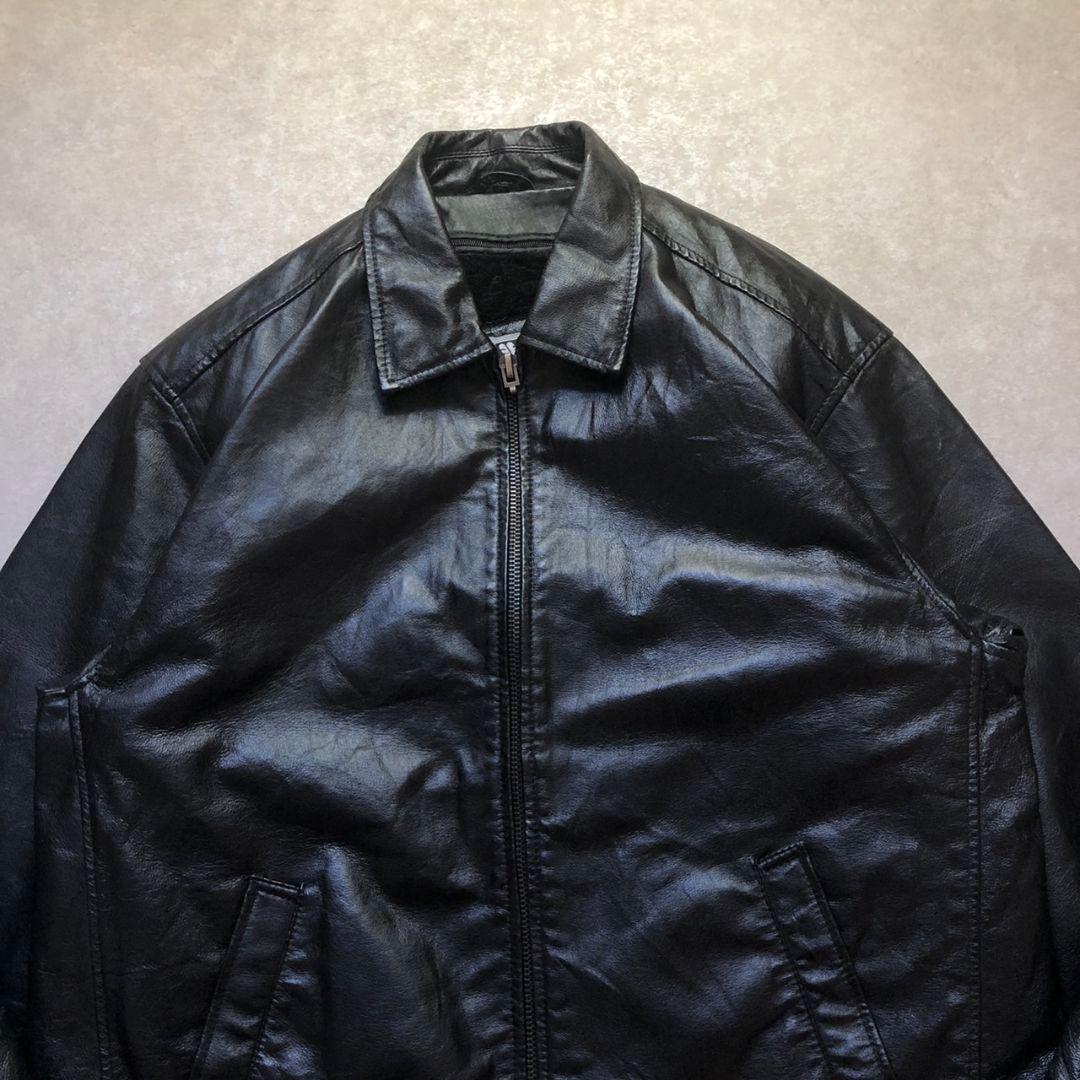 90sヴィンテージ レザーハリントンジャケット ボアライナー完備 2WAY仕様