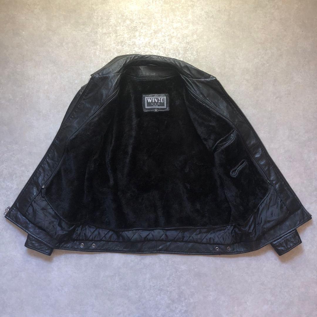 90sヴィンテージ レザーハリントンジャケット ボアライナー完備 2WAY仕様