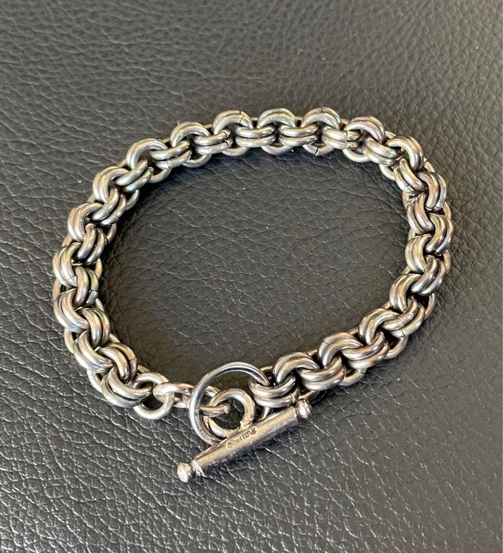 インディアン　民族　ダブルチェーン　シルバー925 スターリング　ブレスレット