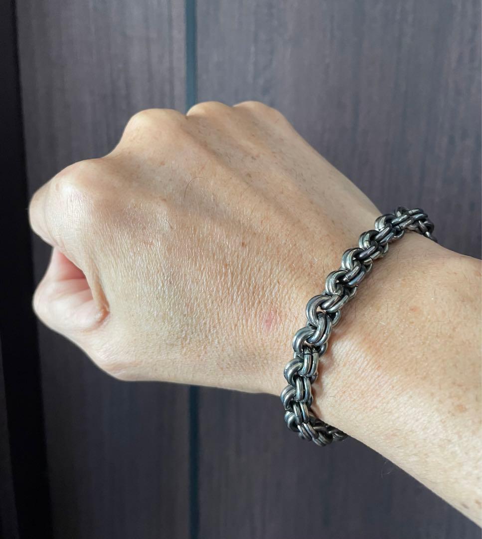 インディアン　民族　ダブルチェーン　シルバー925 スターリング　ブレスレット