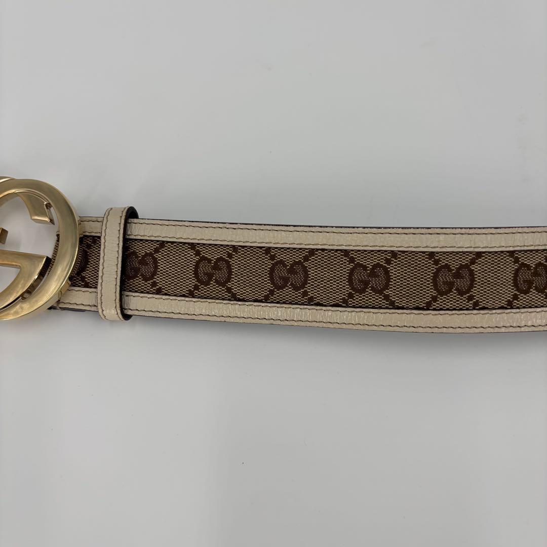 GUCCI ベルト インターロッキング G ブラウン ゴールド