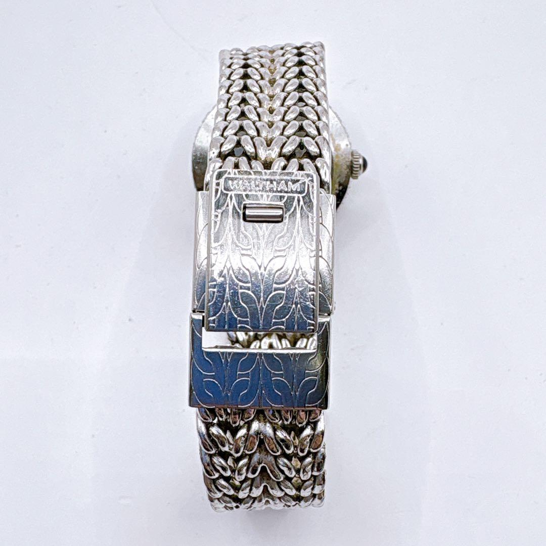 稼働品 WALTHAM シルバー ブラックダイヤル クォーツ レディース腕時計