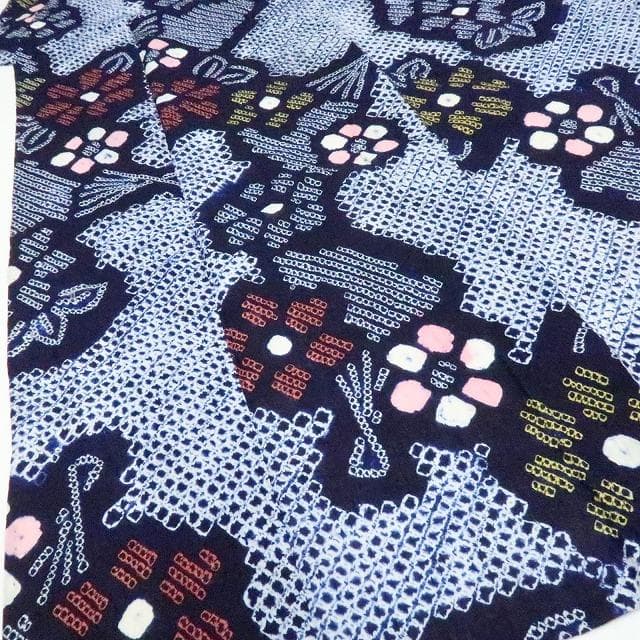 Y3422◆有松鳴海絞り 綿 手縫い仕立て 高級浴衣 洗える夏着物