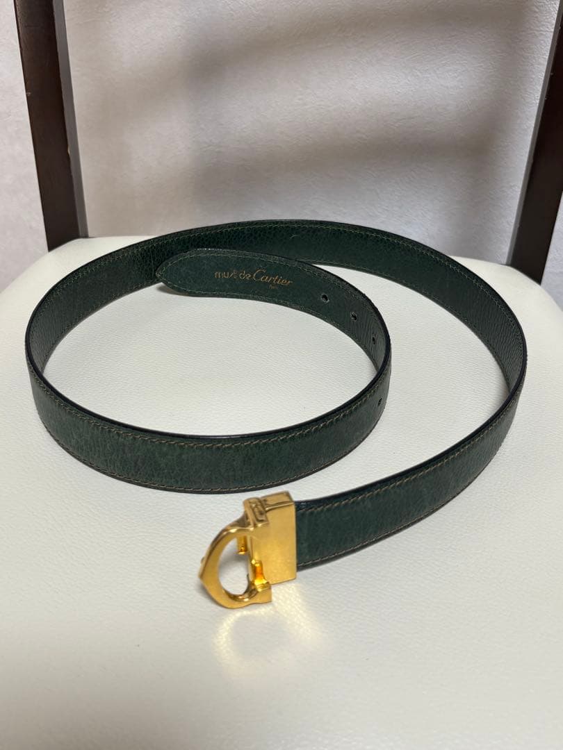 Cartier ダークグリーン レザーベルト