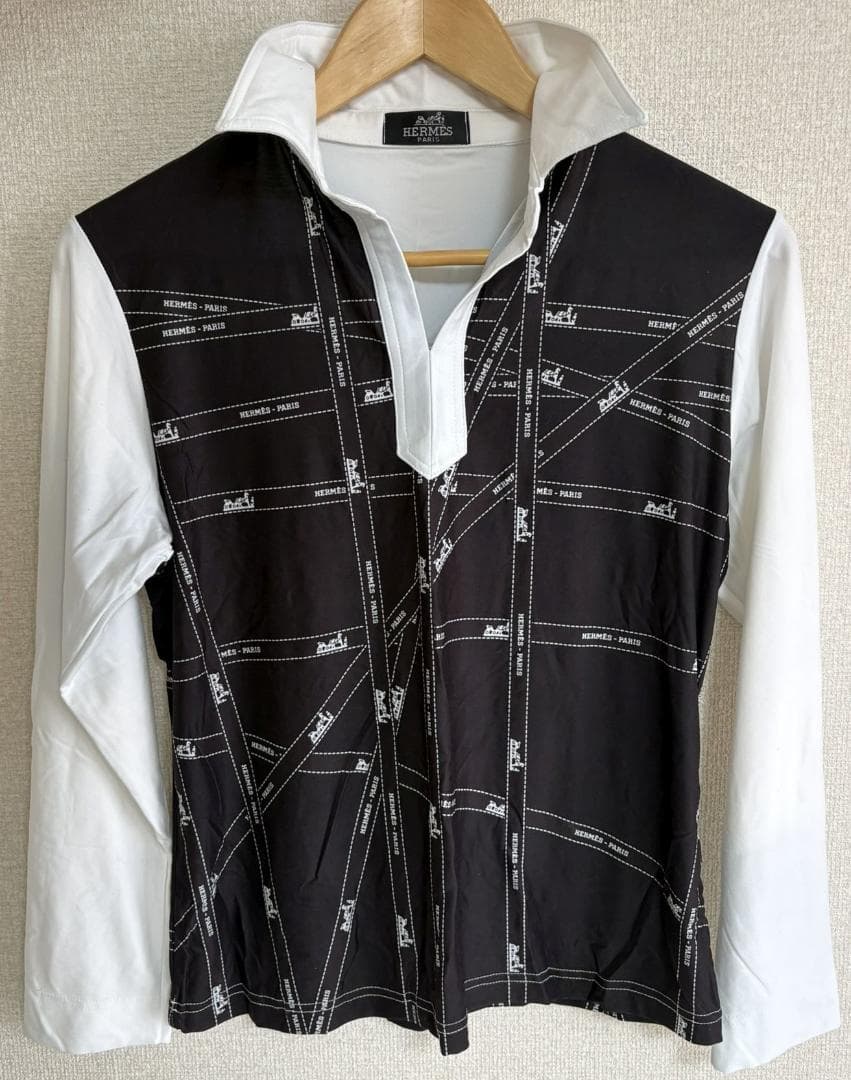 【レア美品】HERMES マルジェラ期 長袖シャツ ポリエステル　フランス製
