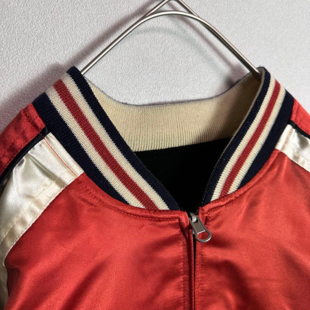 【希少】テッドマン　スカジャン　ベロア　別珍　リバーシブル　豪華刺繍　短丈　L