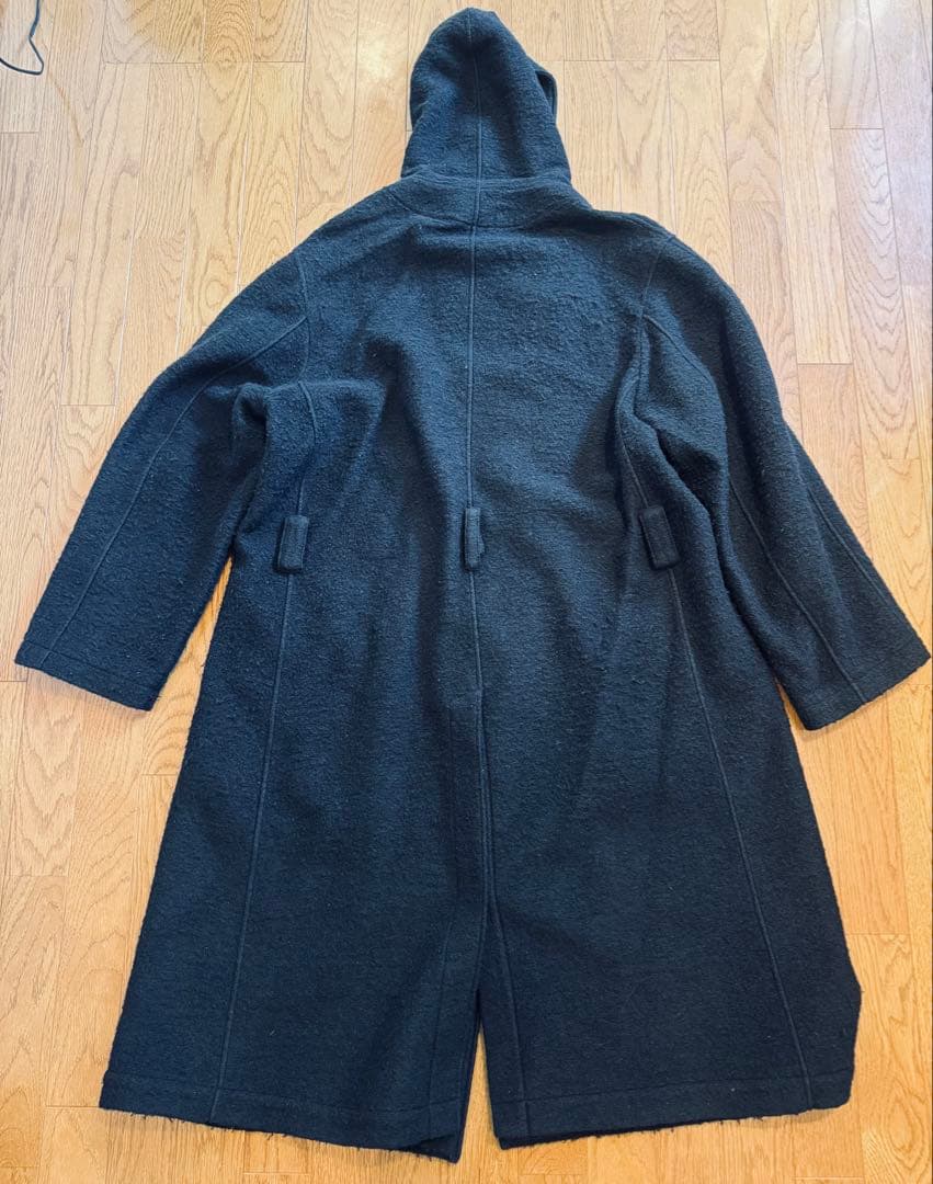 yohji yamamoto フード付き黒ロングコート