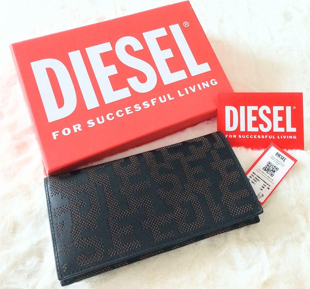 ◤最終価格◢ DIESEL レザー長財布 ブラック×ブラウン メッシュ 超美品