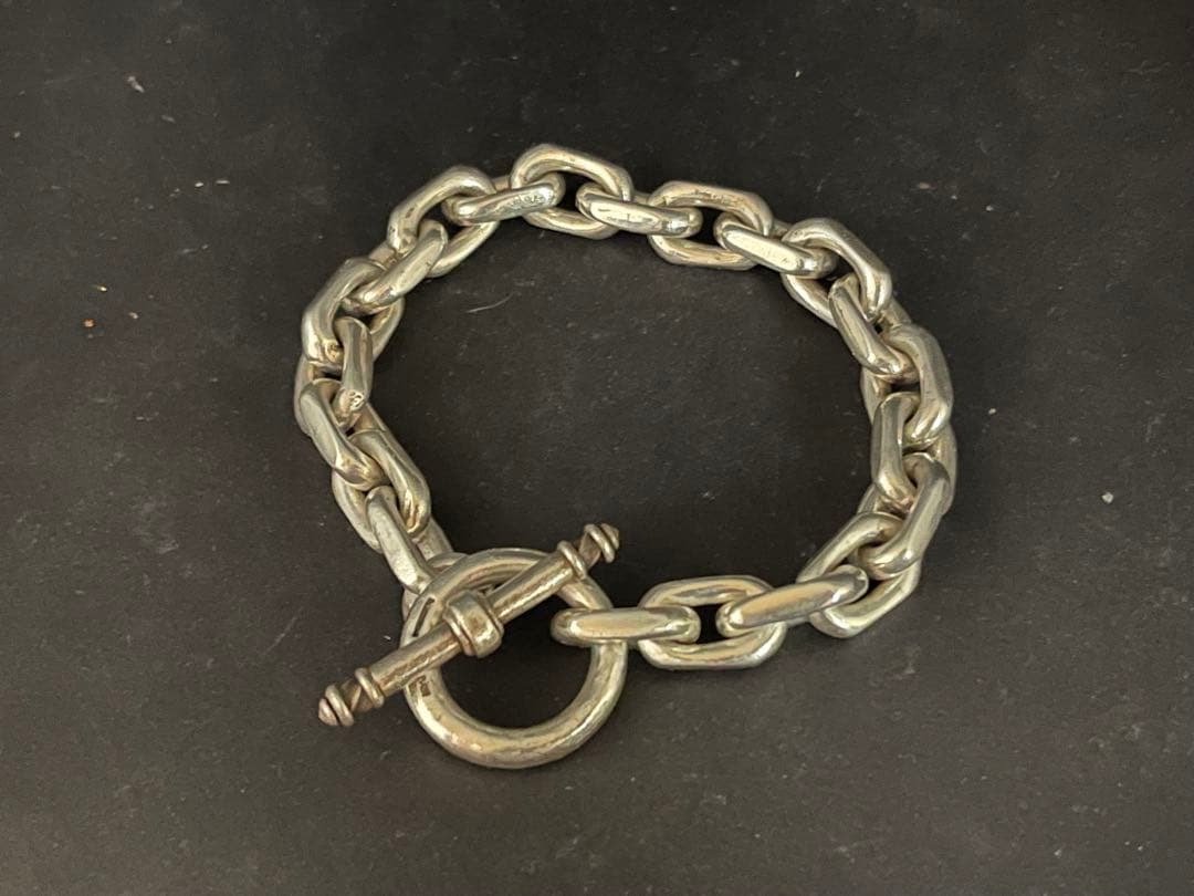 シルバー925製　極太　角あずきチェーン　ブレスレット　Mexico