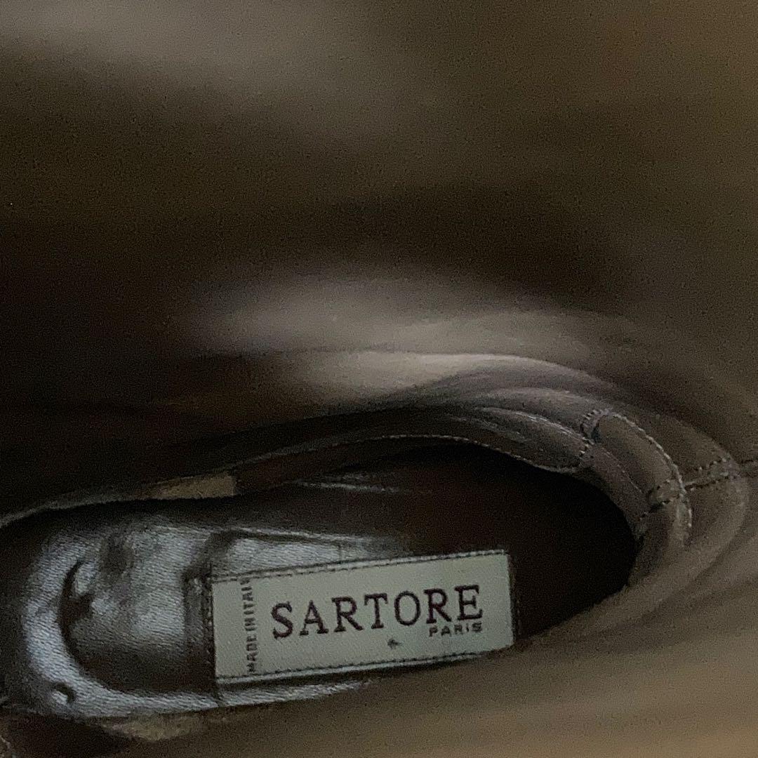 SARTORE ジョッキーブーツ ロングブーツ 本革 38.5 ブラック 黒