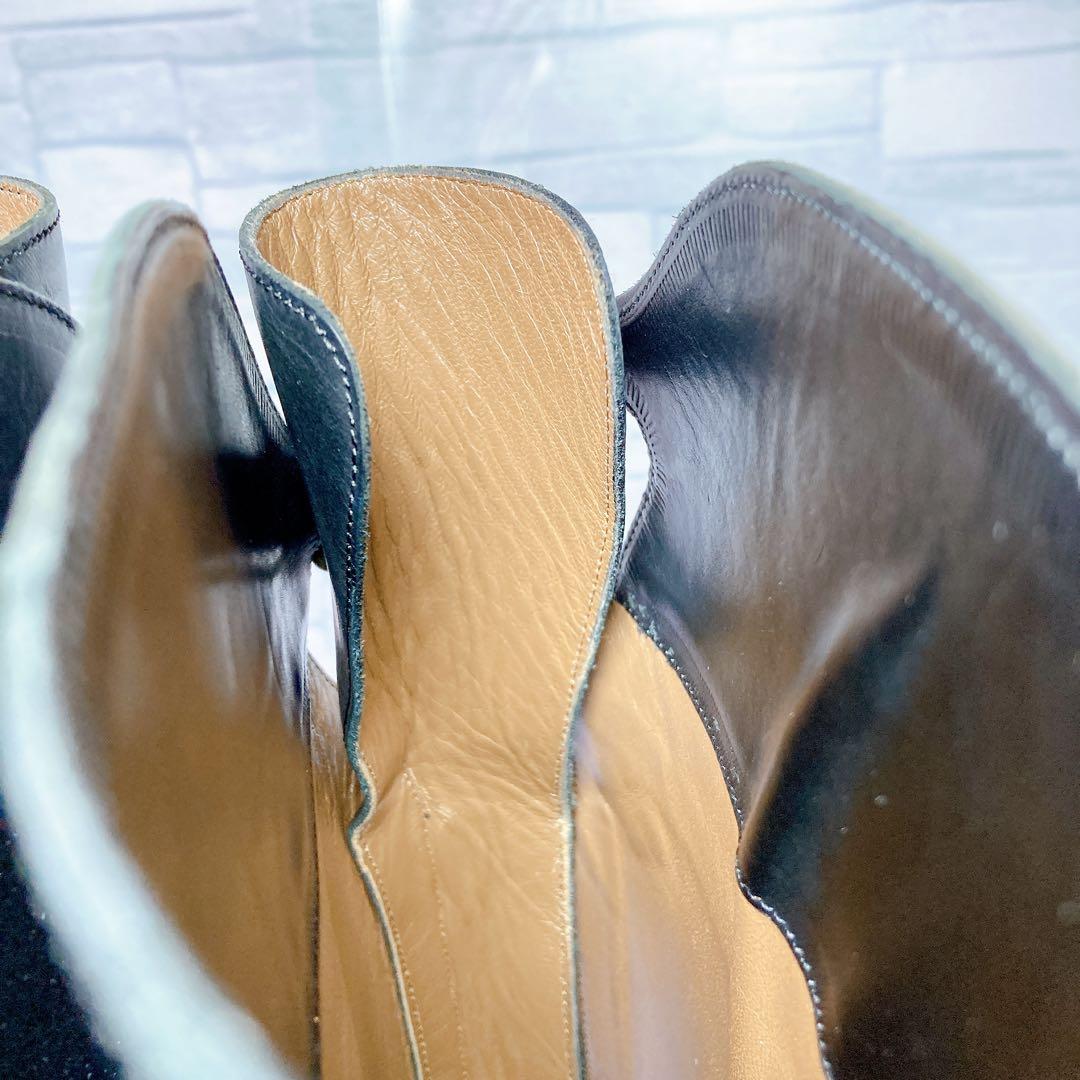 SARTORE ジョッキーブーツ ロングブーツ 本革 38.5 ブラック 黒