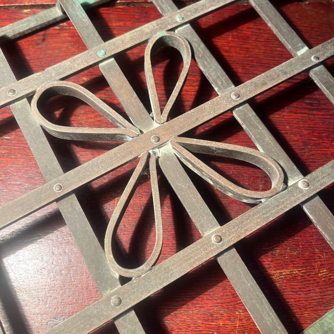 昭和レトロ アンティーク ヴィンテージ シャビー アイアン 窓格子 面格子