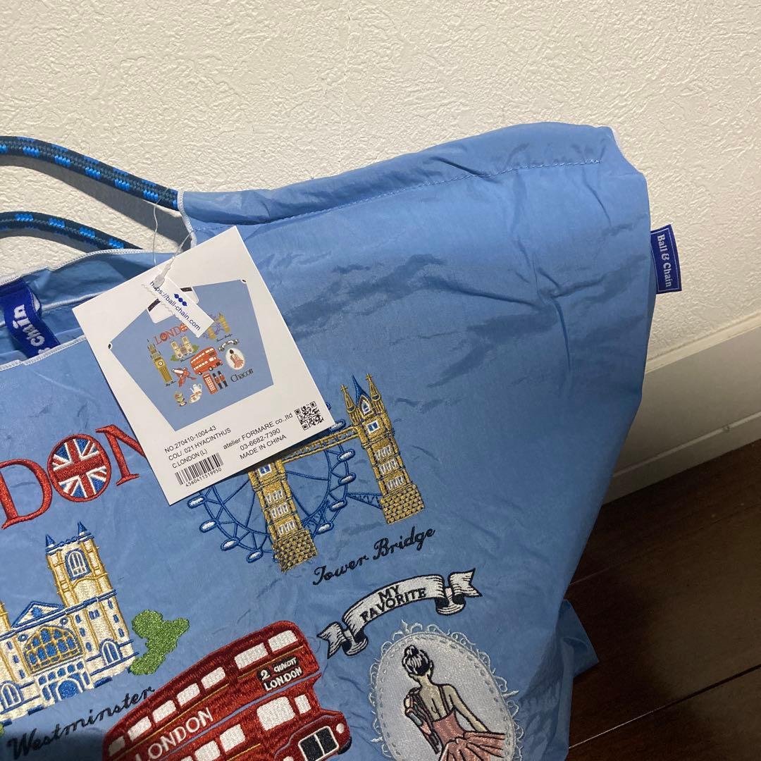 【新品　正規品】ボール&チェーンChacott ロンドン刺繍エコバッグ　Ｌサイズ