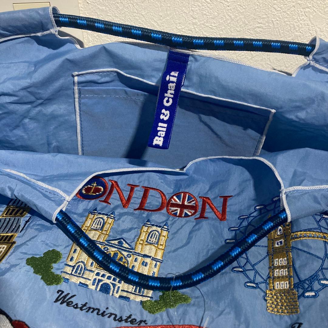 【新品　正規品】ボール&チェーンChacott ロンドン刺繍エコバッグ　Ｌサイズ