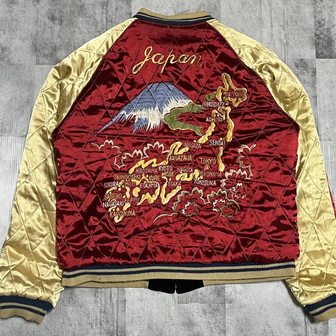極希少 テーラー東洋 別珍　スーベニアジャケット キルティング 日本地図 L 鷹