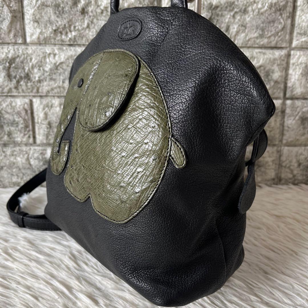 【新品未使用】イビサ　ぞうモチーフ　レザー　バックパック　リュック