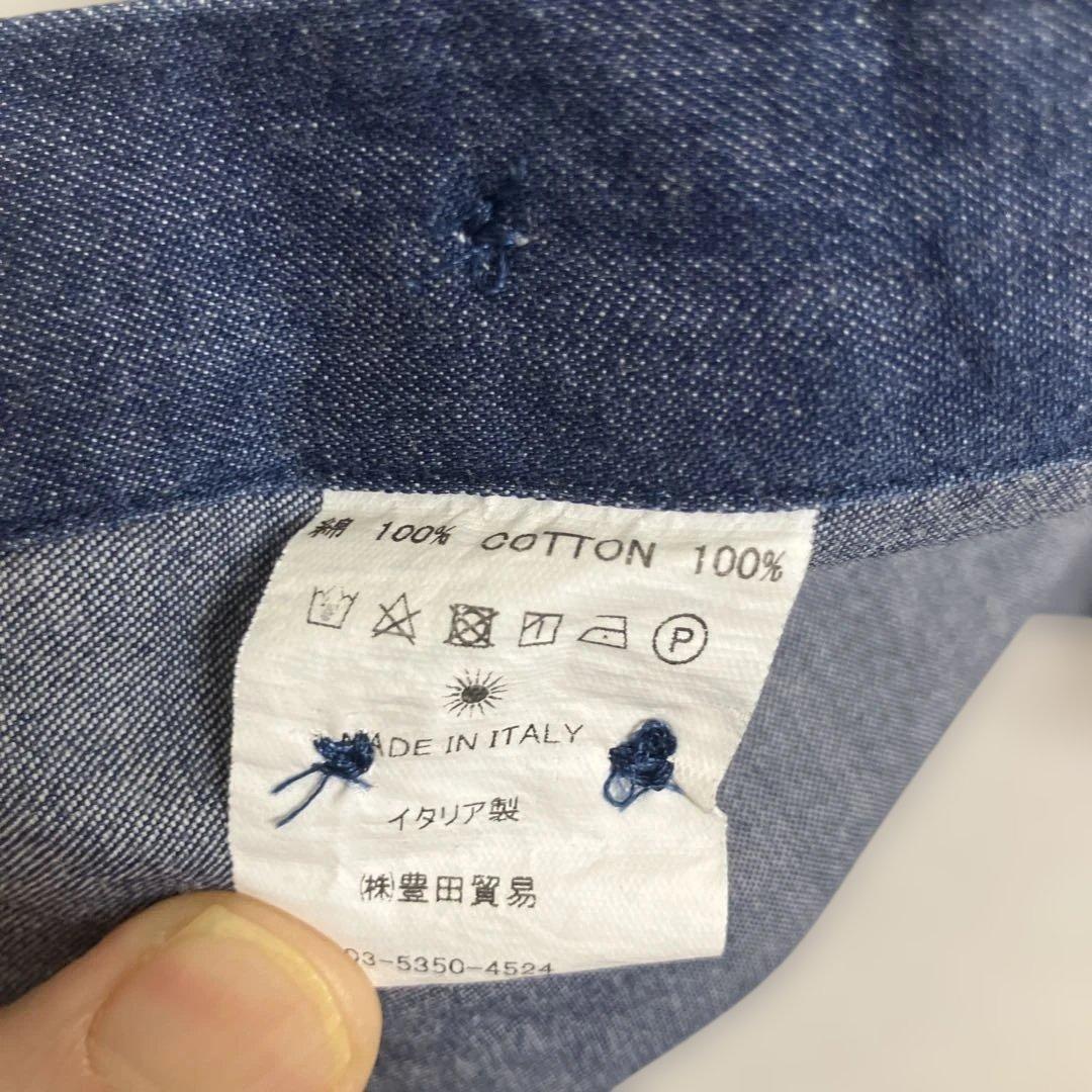 け*ち様 【ジャンネット】GIANNETTO カッタウェイ デニムシャツ S 首