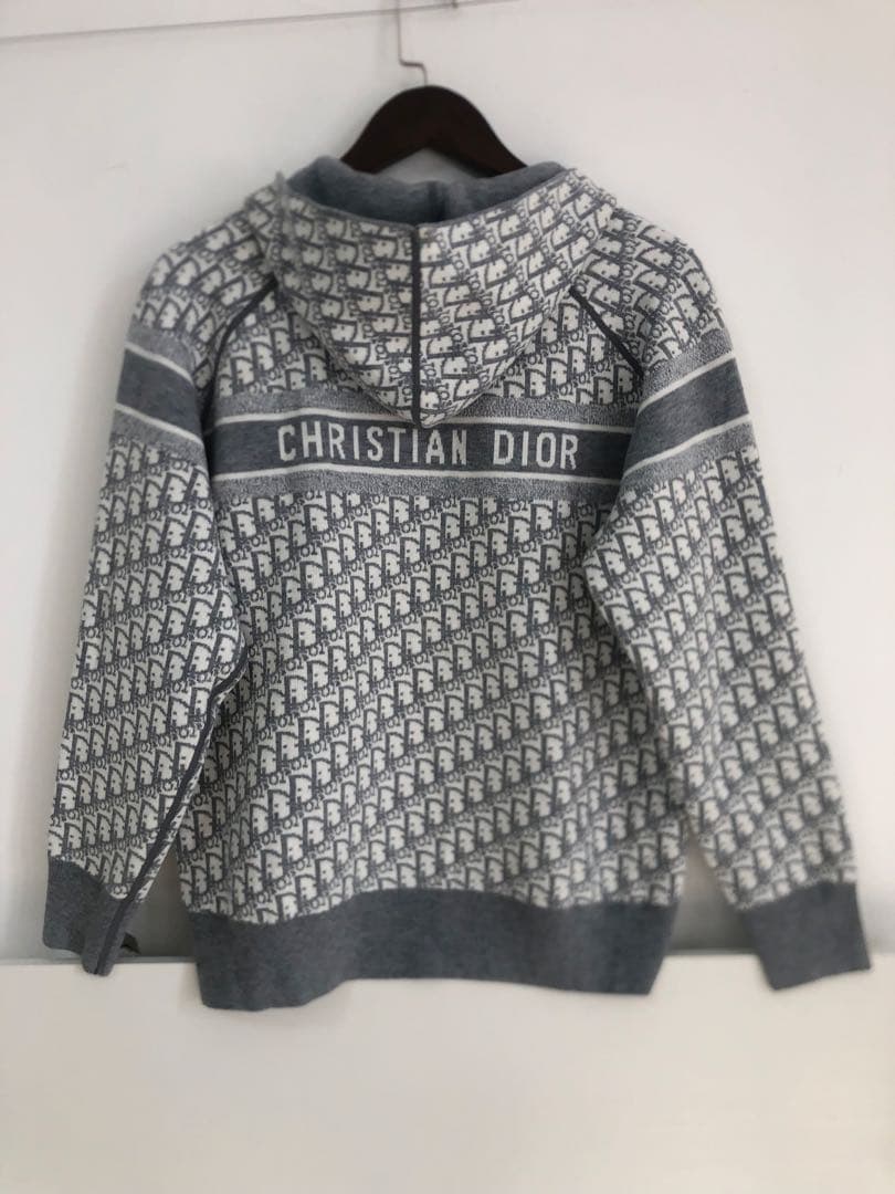 Dior ディオール　ニットセーター　グレー　フーディ　綺麗　両面