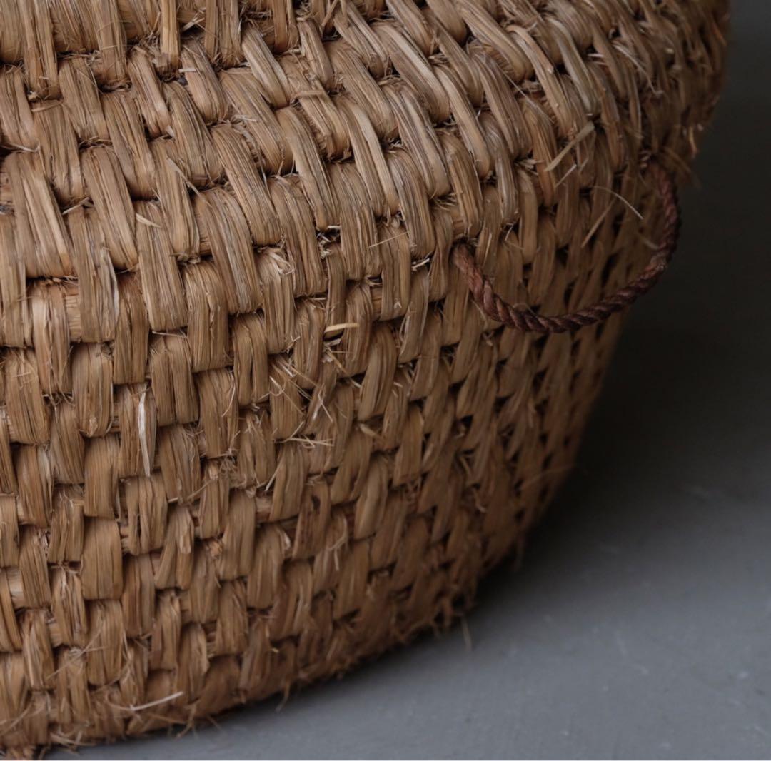 天然素材 手編みバスケット アンティーク　ゆりかご　ニューボーンかご