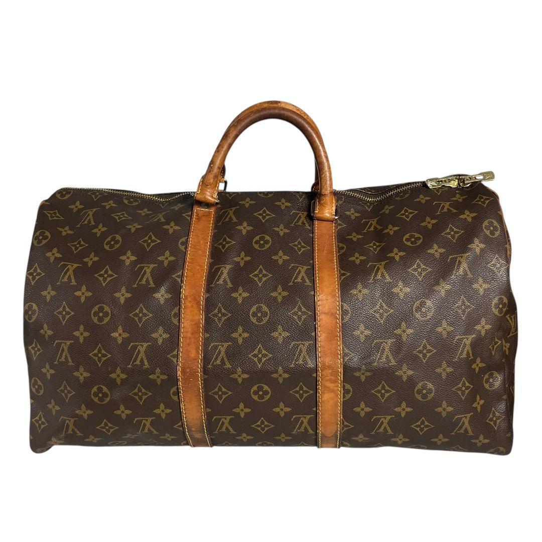 【正規品】ルイヴィトン　キーポル50　モノグラム　ボストンバッグ　旅行かばん　茶