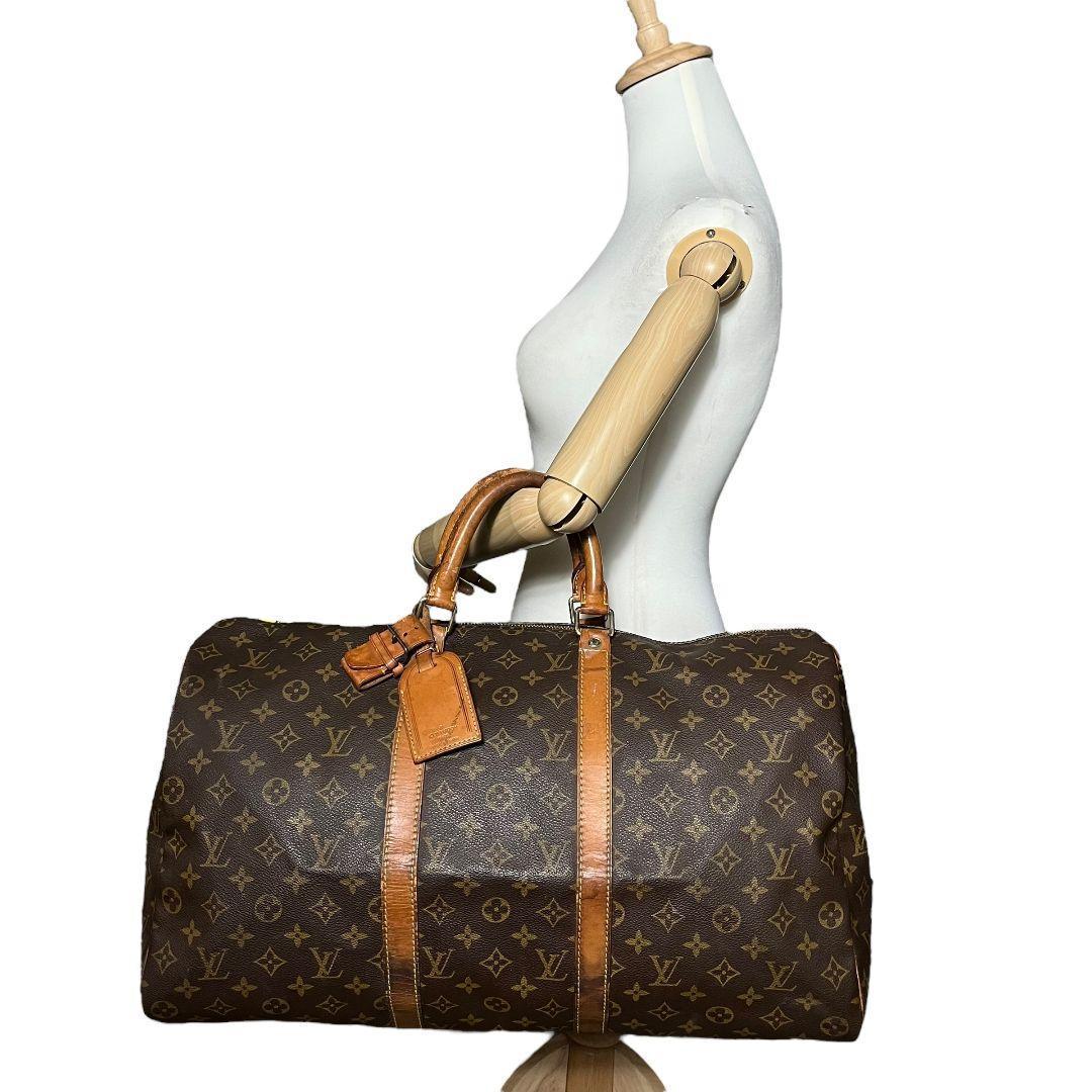 【正規品】ルイヴィトン　キーポル50　モノグラム　ボストンバッグ　旅行かばん　茶