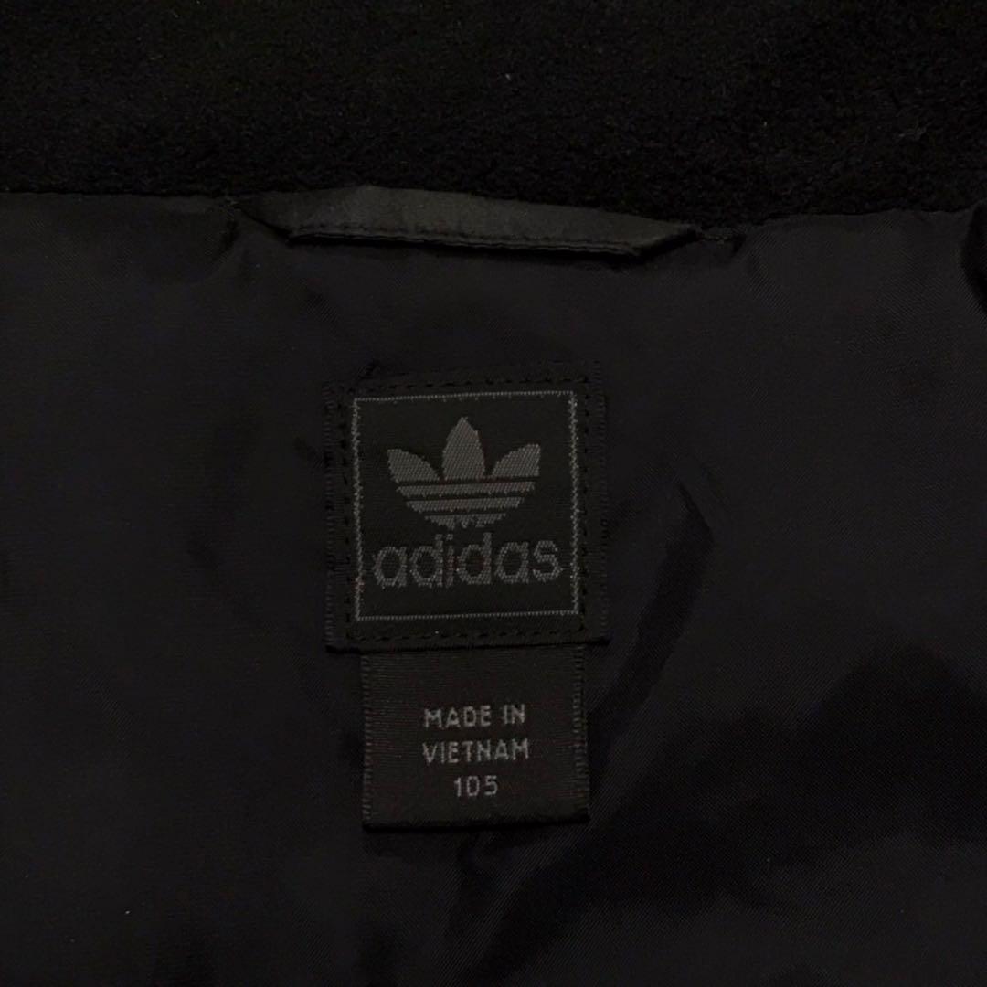 00s adidas アディダス　中綿ジャケット　トレフォイル刺繍ロゴ　ブラック