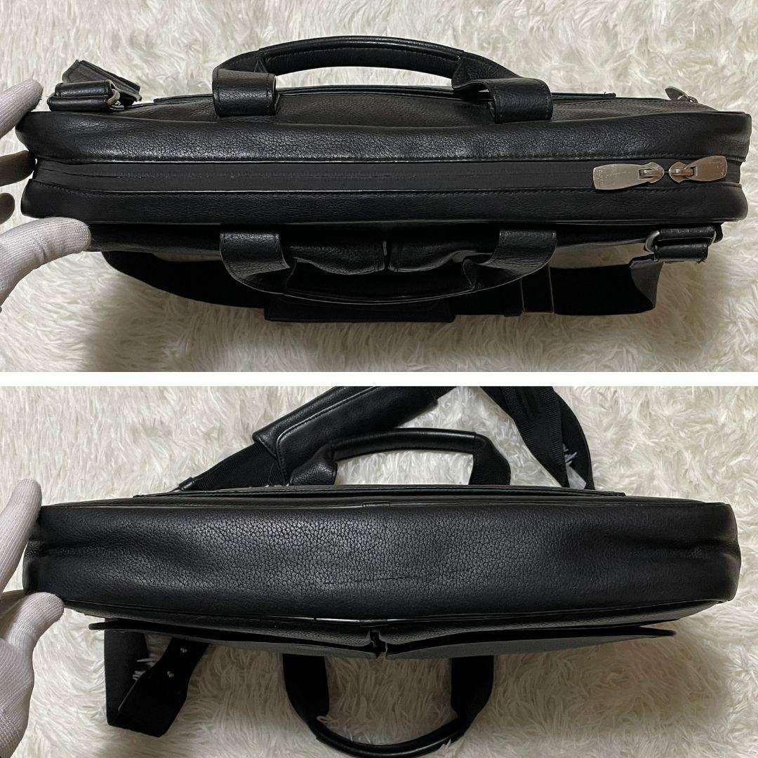 ダンヒル　2way　アボリティーズ　シボ革　オールレザー　ビジネスバッグ　A4可