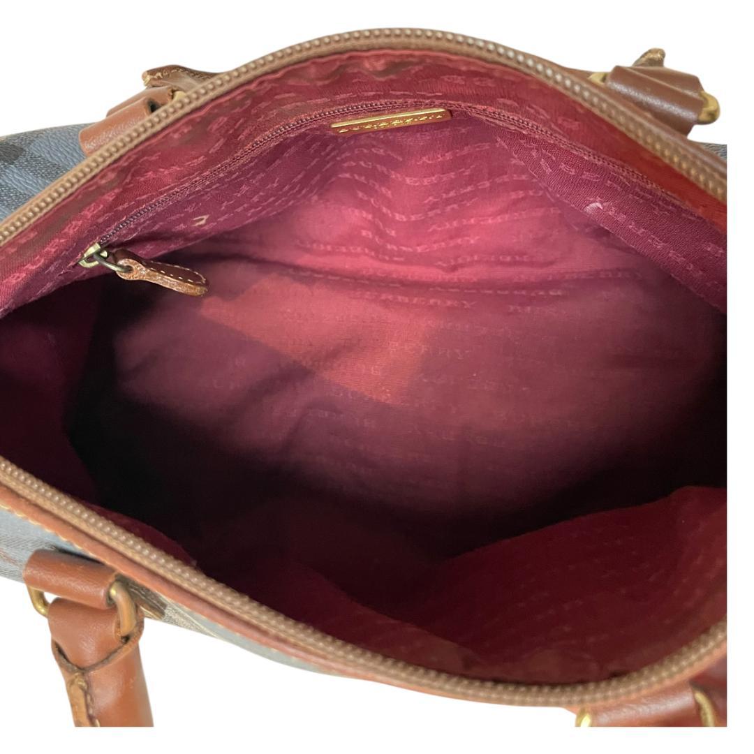 BURBERRY バーバリー ノバチェック ボストンバッグ 水色