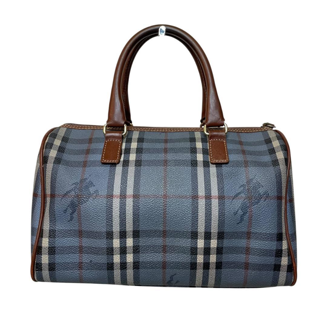 BURBERRY バーバリー ノバチェック ボストンバッグ 水色