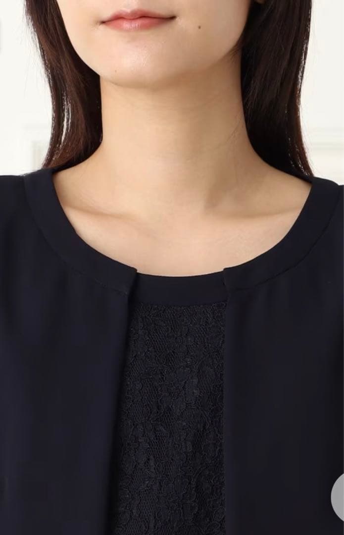 超美品☆東京ソワール V開きツイードジャケット+2ピース風ワンピースセット