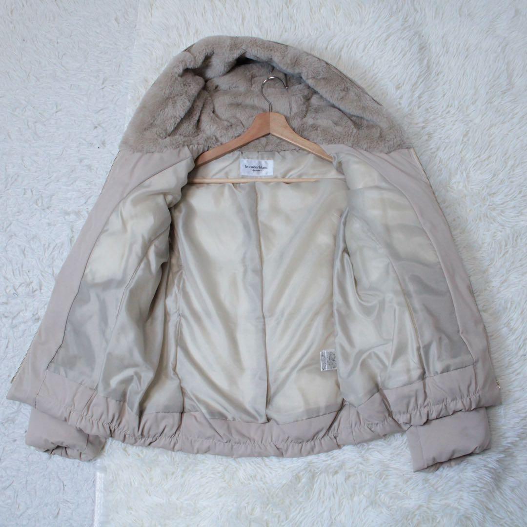 le. coeur blanc ルクールブラン ファーフードショートダウン モカ